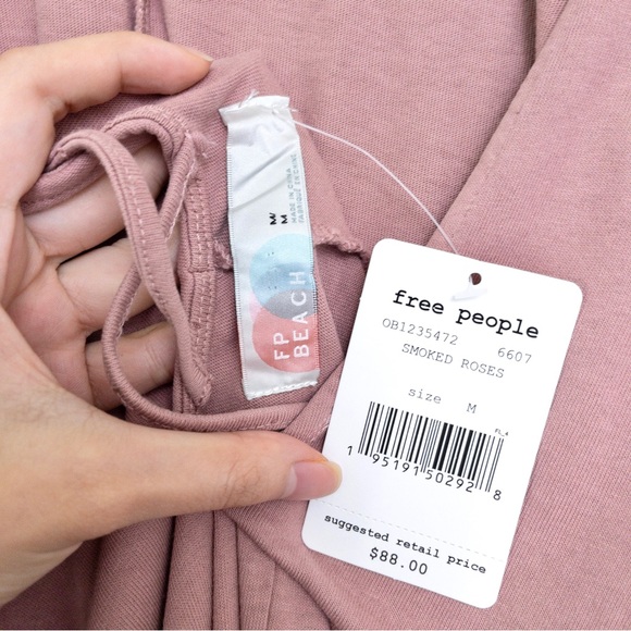 NWT FP Beach Jackie One Piece Jumpsuit M Smoked Roses Jumper Puff Sleeve - Picture 5 of 14